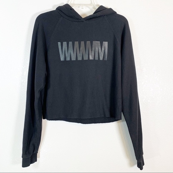 What We Wear Matters Black Cropped Hoodie - Picture 1 of 7